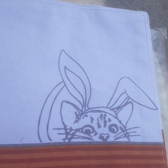 Ellen DeGeneres orange striped Rabbit placemat set 4 Easter Bunny Sale - Picture 3 of 5